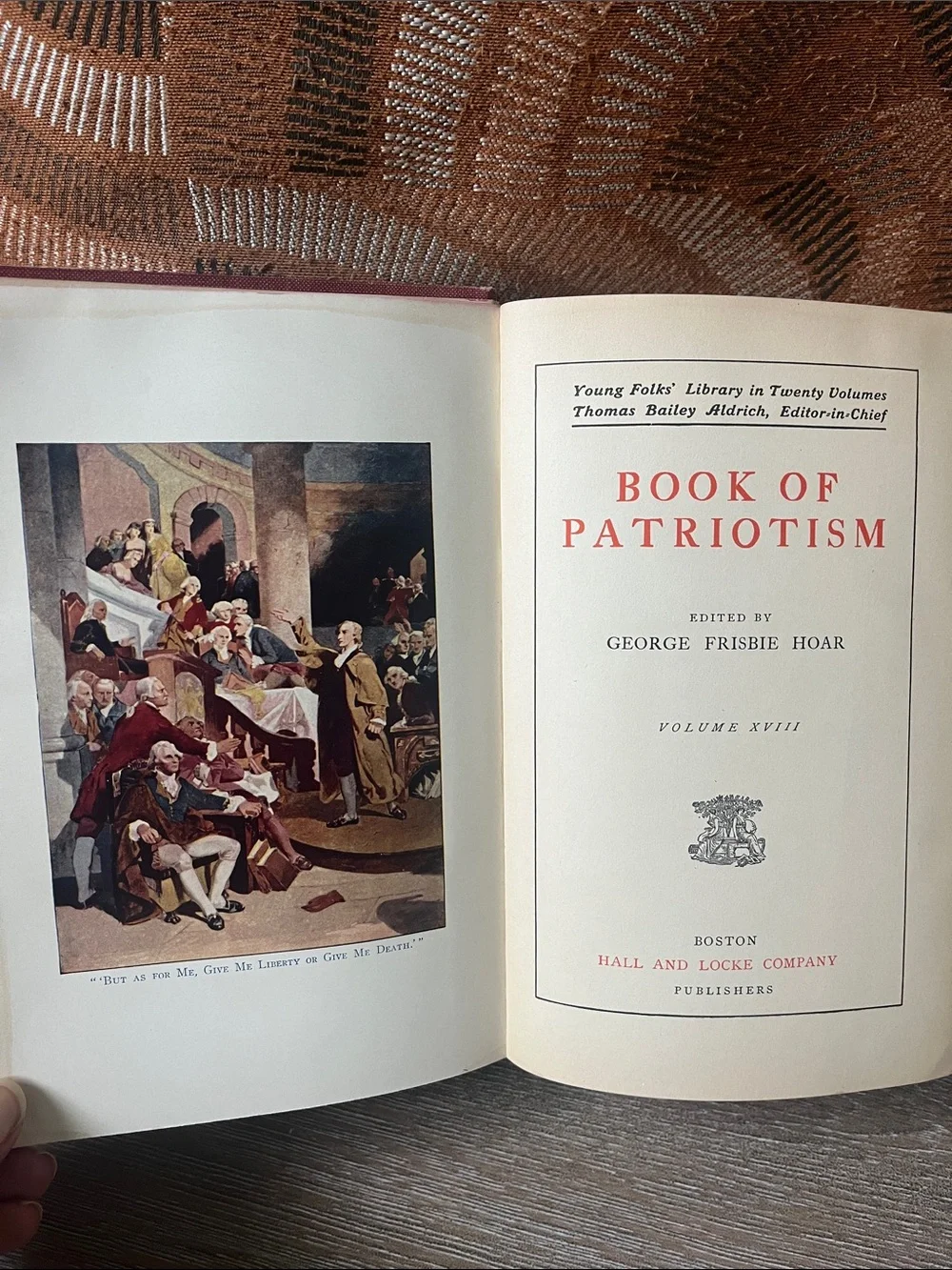 Book of Patriotism - Red Clothbound Vintage George Frisbie Hoar 1902